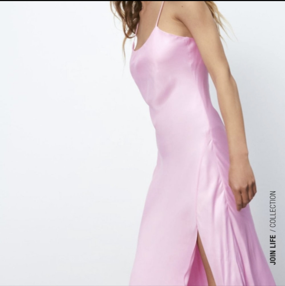 Zara pink slip dress